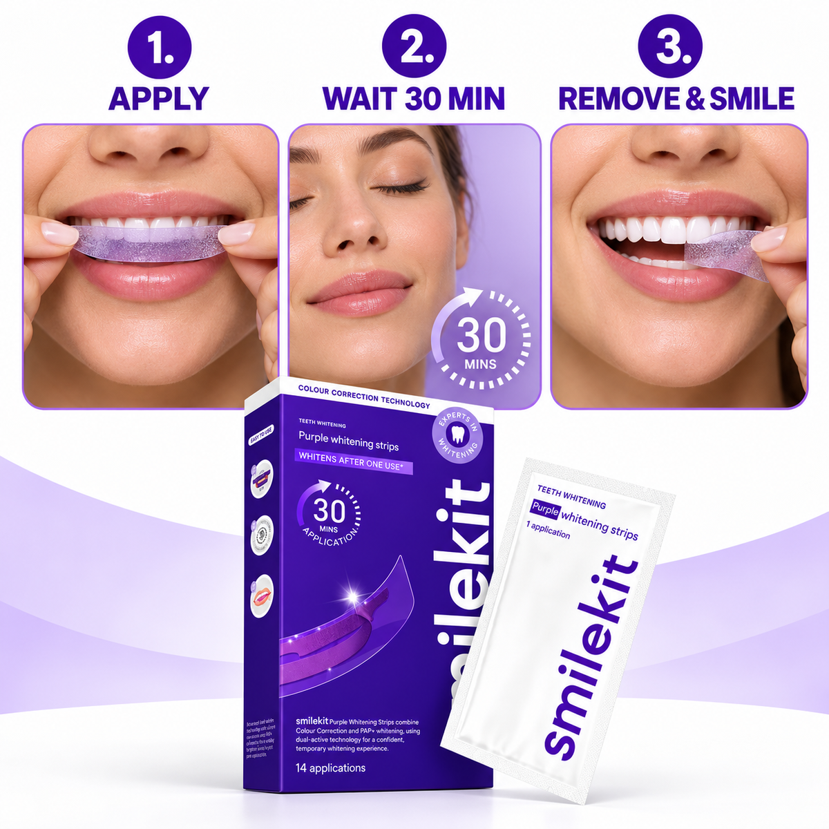 Smile Bright™ Purple Teeth Whitening Strips