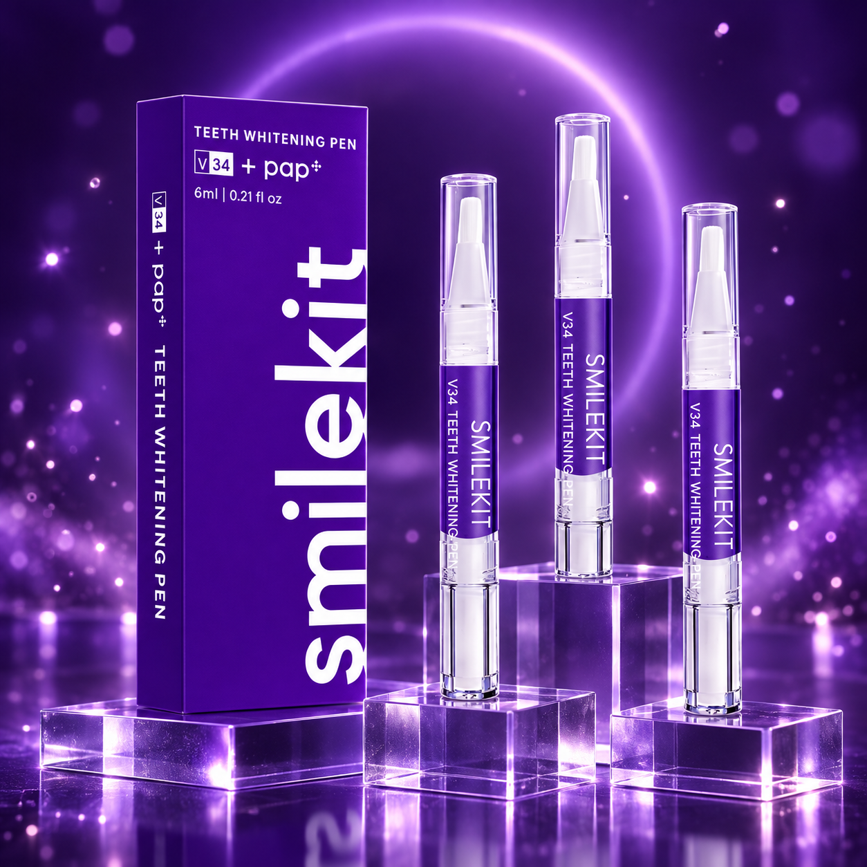 Smile Bright™ x3 Purple Teeth Whitening Pens