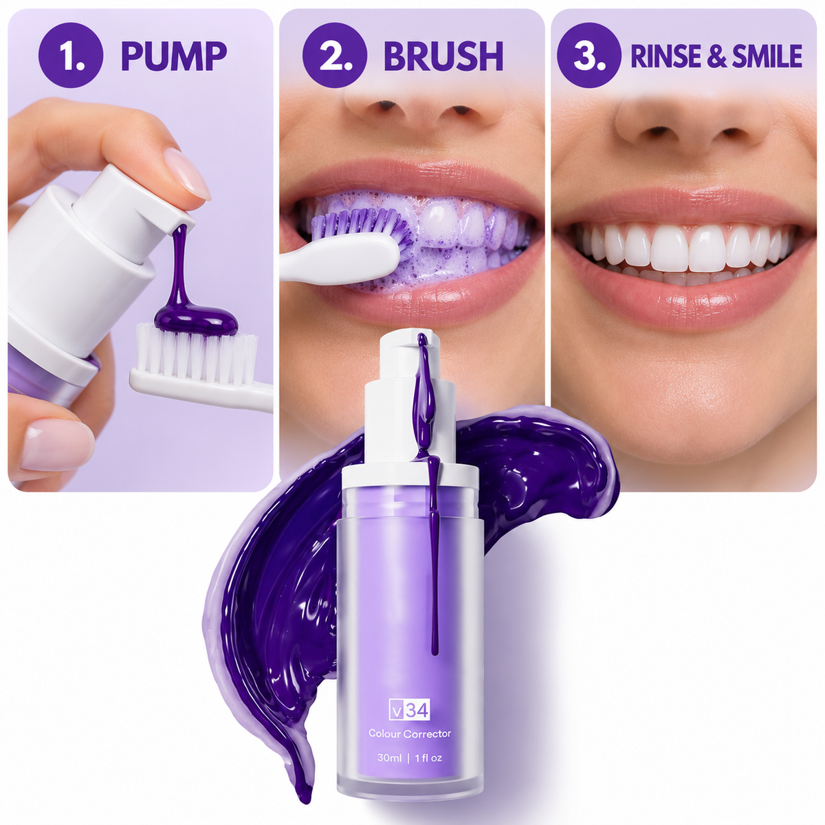 Smile Bright™ Purple Whitening Toothpaste
