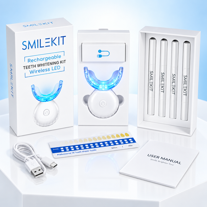 Smile Bright™ Rechargeable Teeth Whitening Kit Wireless LED