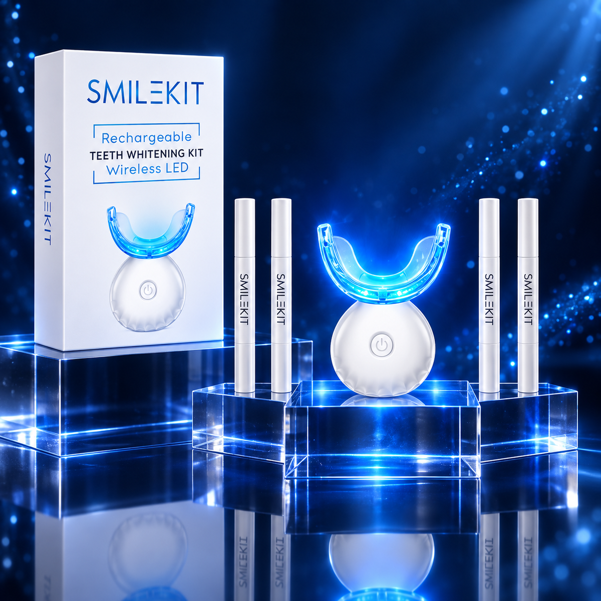 Smile Bright™ Rechargeable Teeth Whitening Kit Wireless LED